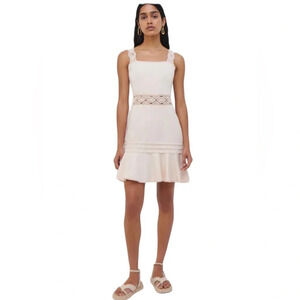 New with tags size 0 Jonathan Simkhai Flora macramae cut out crochet mini dress
